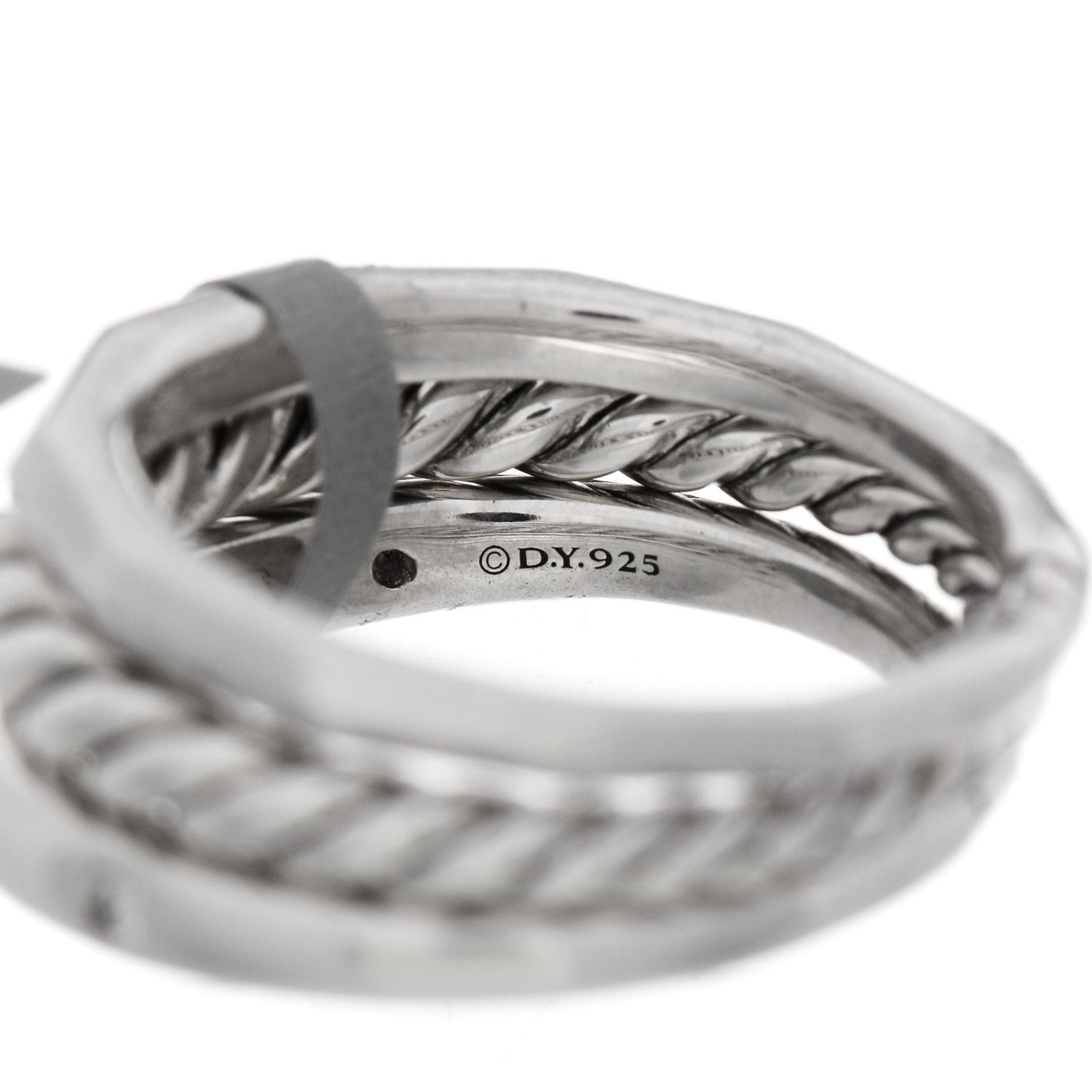 David Yurman Sterling Silver Diamond 9mm Stax Narrow Ring 54 7 4 of 4