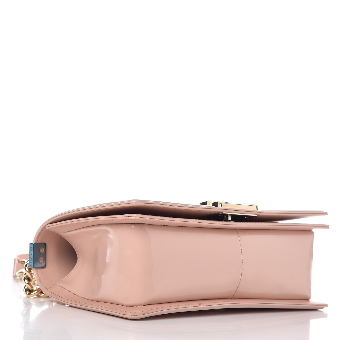 Iridescent Calfskin Quilted Medium Boy Flap Light Pink