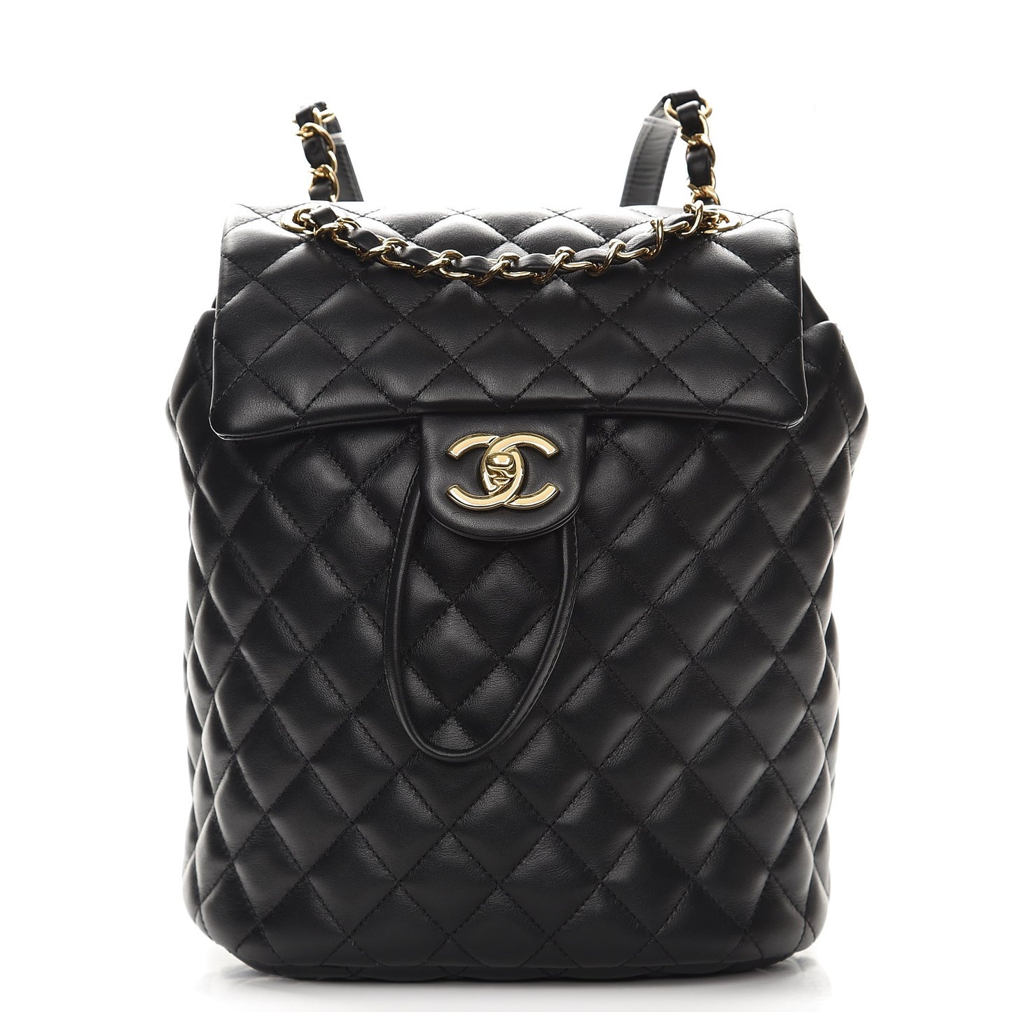 Calfskin Quilted Small Urban Spirit Backpack Black