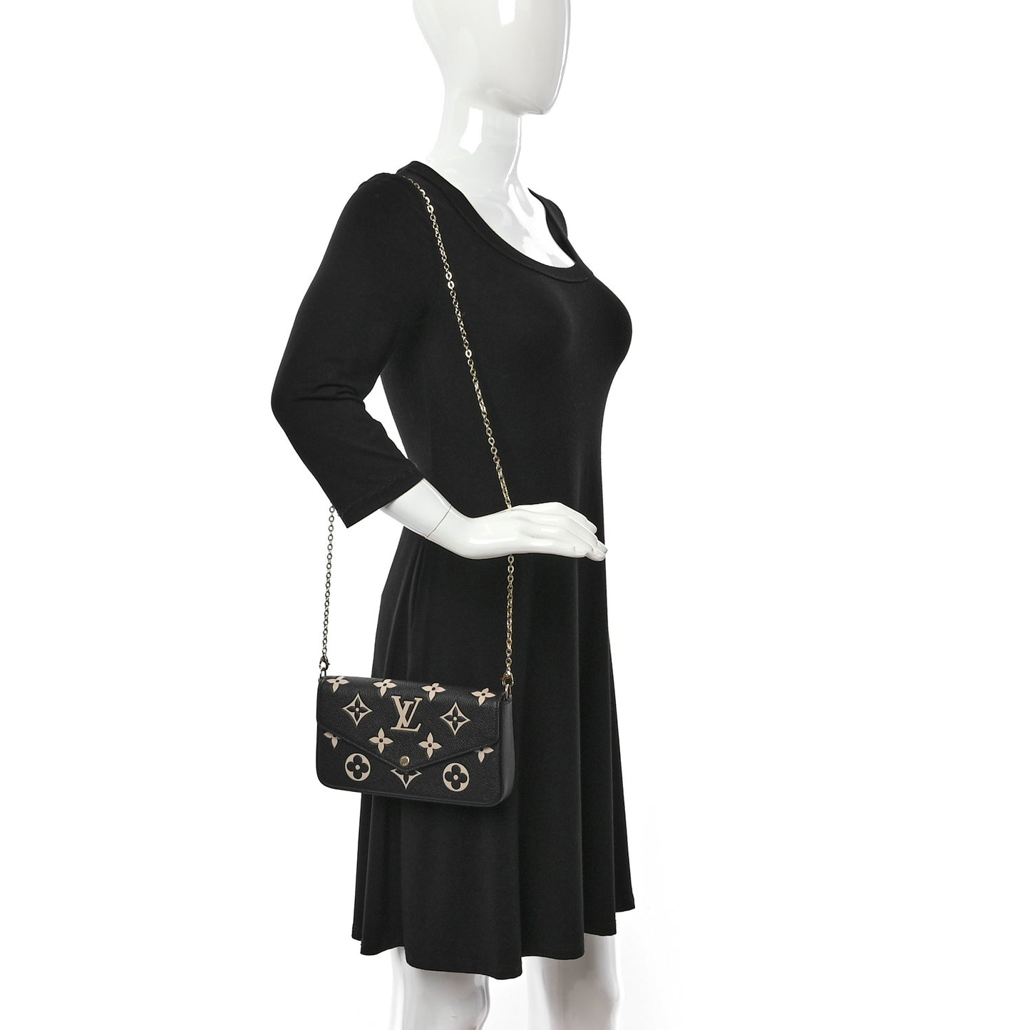 Empreinte Monogram Giant Felicie Pochette Black Beige