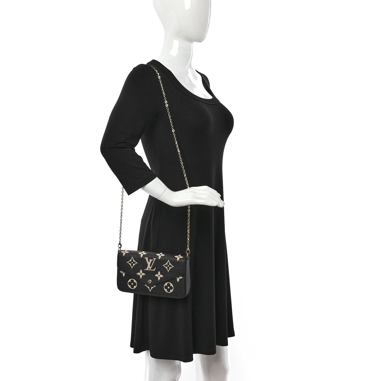 Louis Vuitton Empreinte Monogram Giant Felicie Pochette Black Beige 2 of 10
