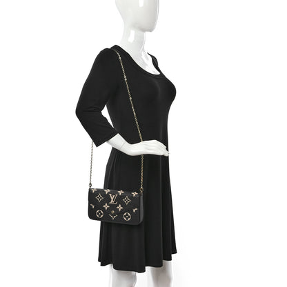 Louis Vuitton Empreinte Monogram Giant Felicie Pochette Black Beige 2 of 10