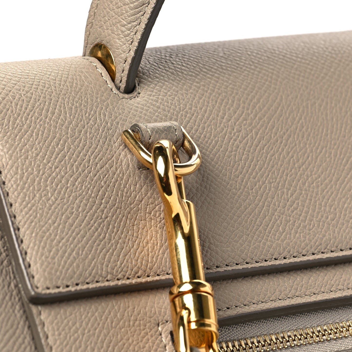 Grained Calfskin Mini Belt Bag Light Taupe