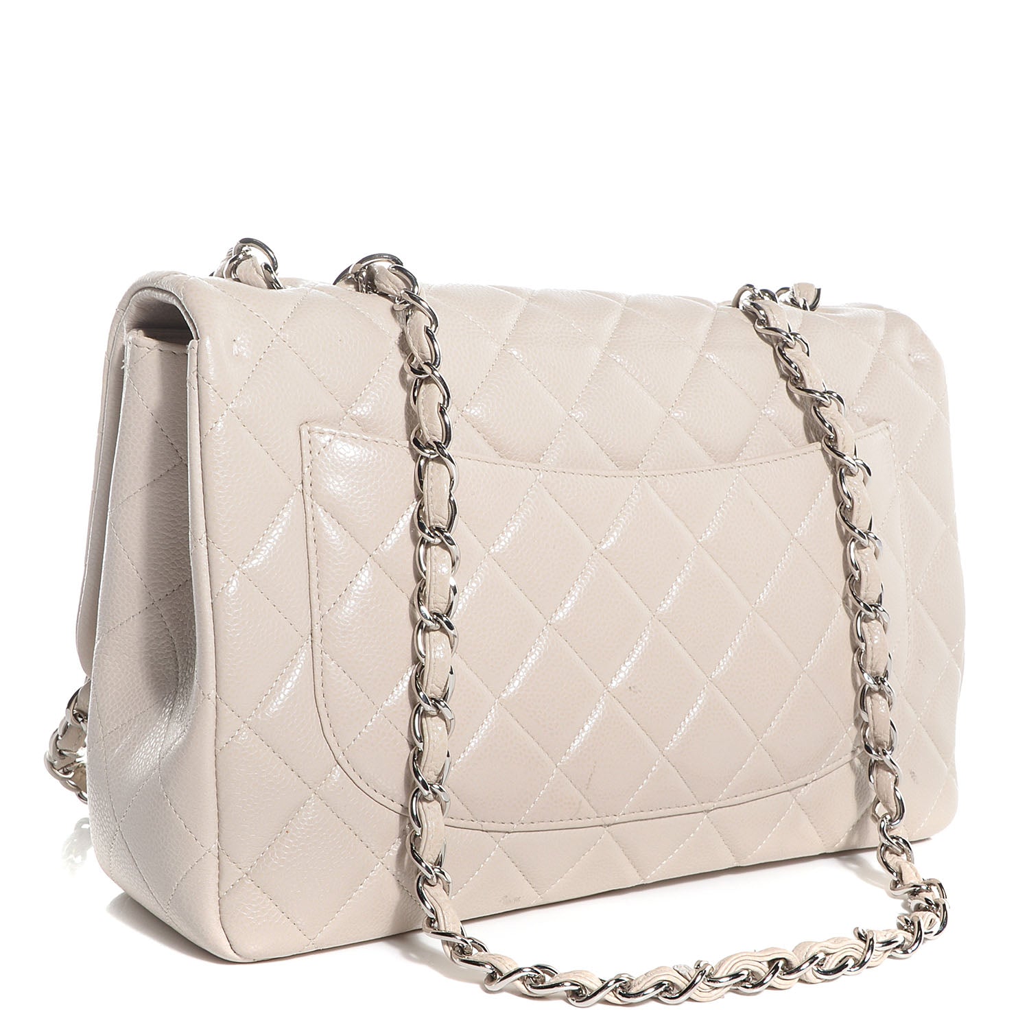 Chanel Caviar Jumbo Single Flap Light Beige 3 of 8