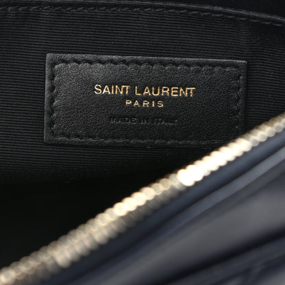 Saint Laurent Calfskin Matelasse Monogram Lou Camera Bag Deep Marine 6 of 12