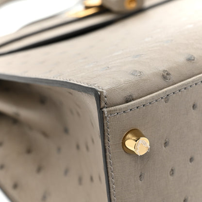 Hermes Ostrich Kelly Sellier 28 Gris Tourterelle 10 of 13