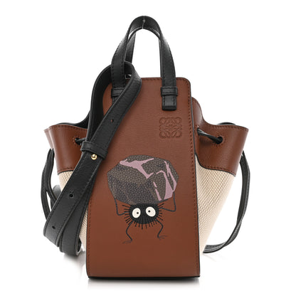 Loewe X Spirited Away Calfskin Textile Susuwatari Mini Hammock Shoulder Bag Havane Ecru 1 of 11