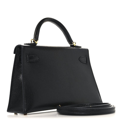 Hermes Chevre Chamkila Mini Kelly Sellier 20 Black 3 of 11