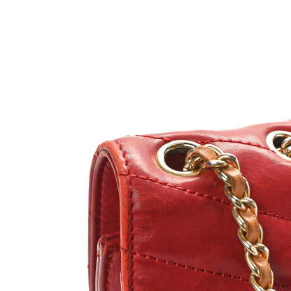 Chanel Calfskin Chevron Quilted Gabrielle Flap Red 7 of 9