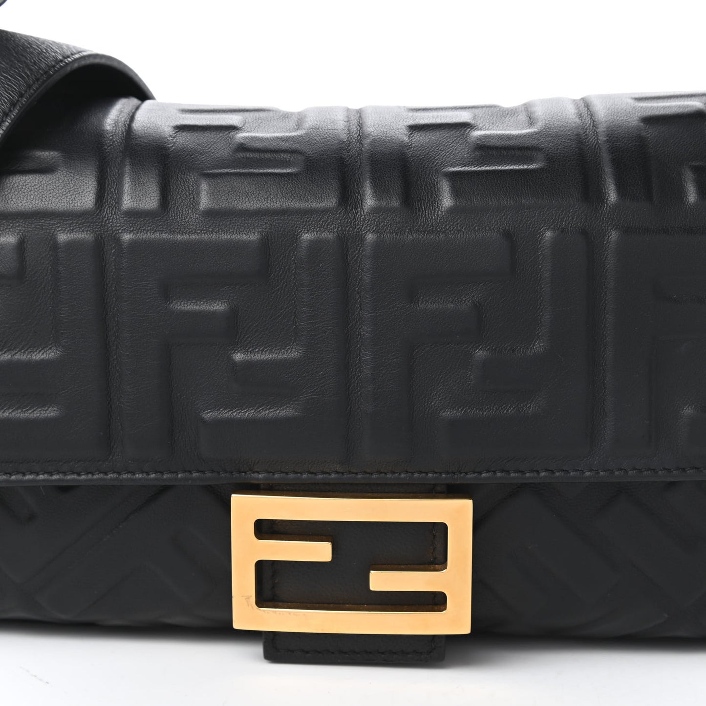 Nappa FF 1974 Embossed Baguette Black
