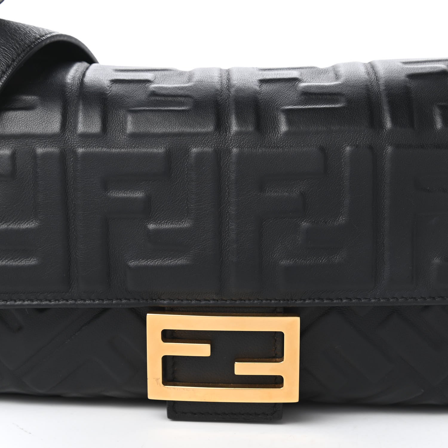 Fendi Nappa FF 1974 Embossed Baguette Black 10 of 10