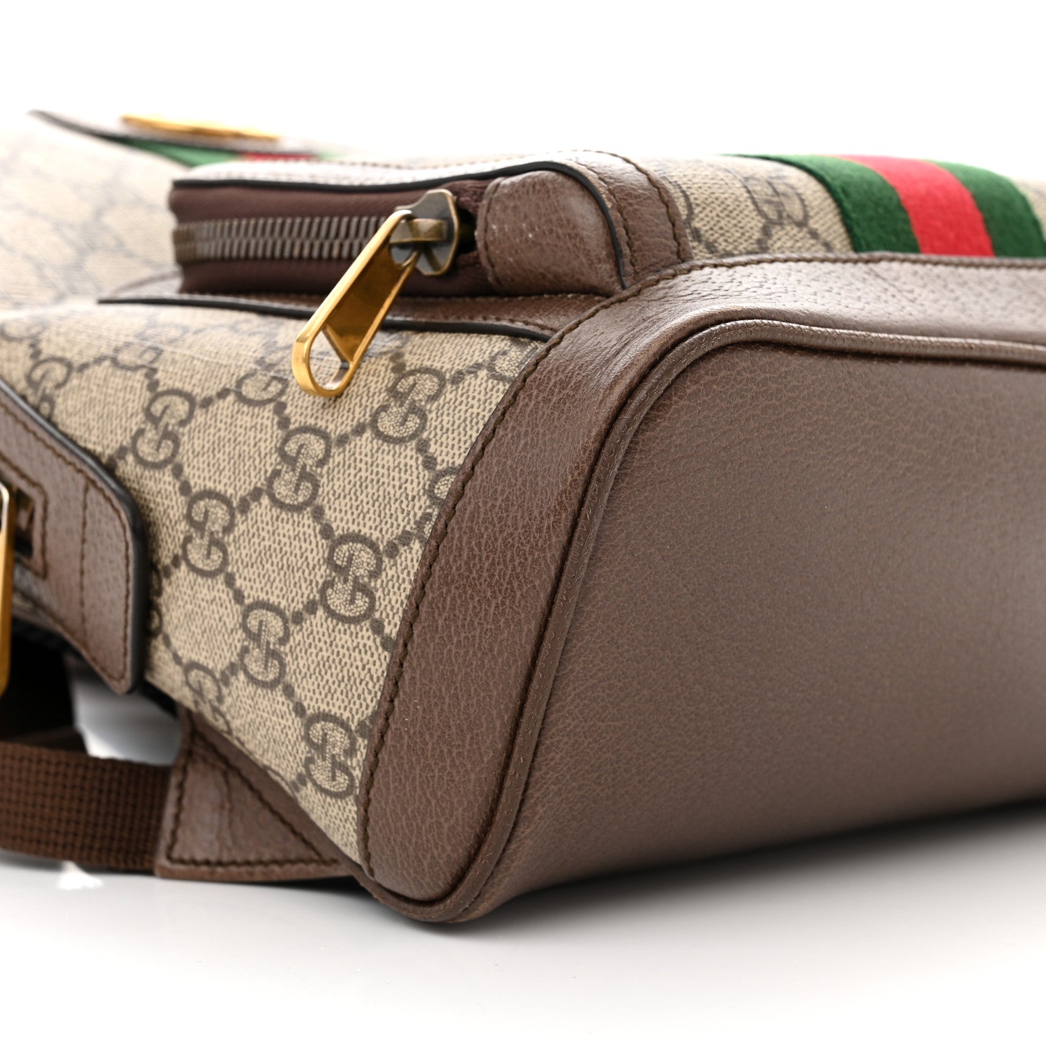 Gucci GG Supreme Monogram Calfskin Web Small Ophidia Day Backpack Beige Ebony New Acero 9 of 12