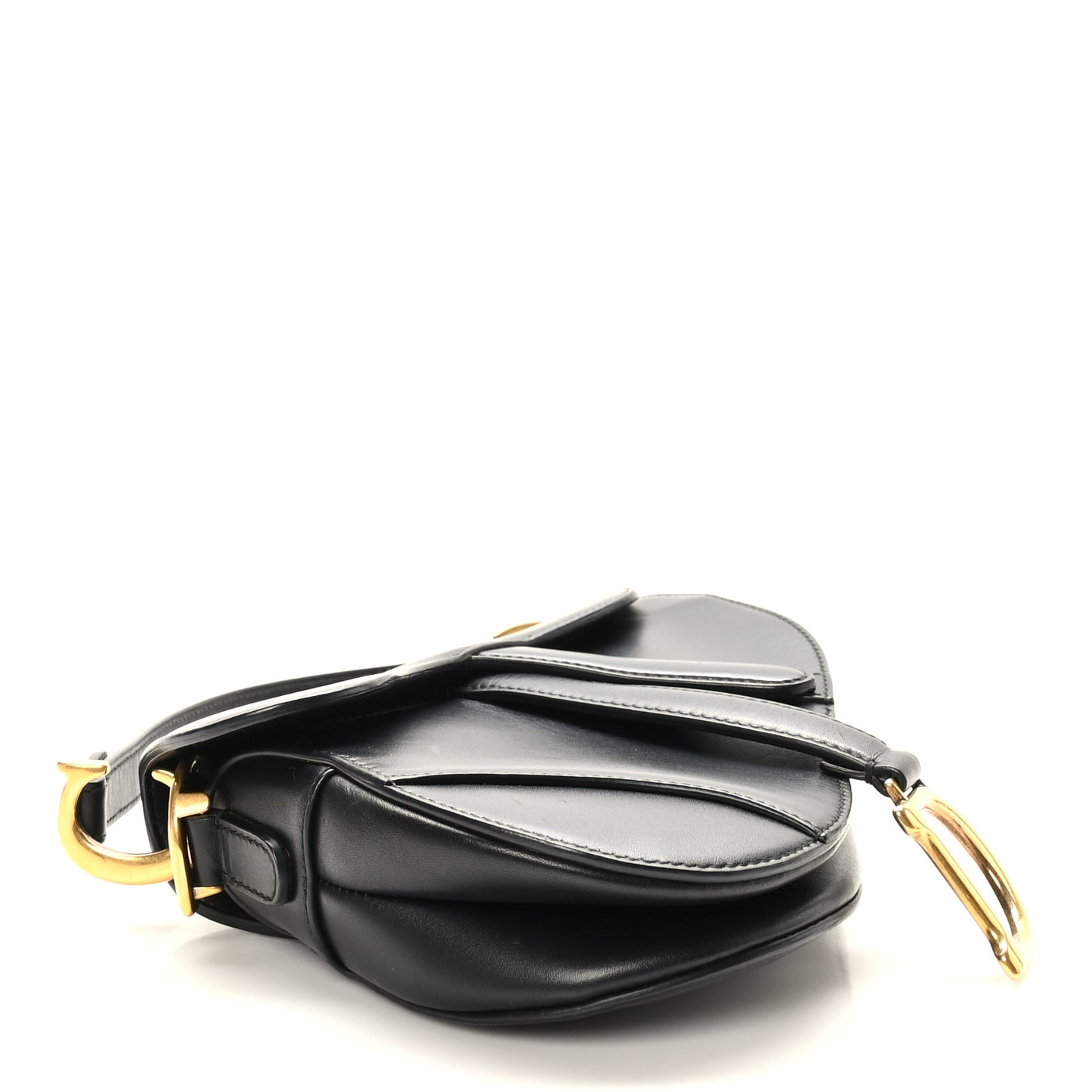 Calfskin Mini Saddle Bag Black