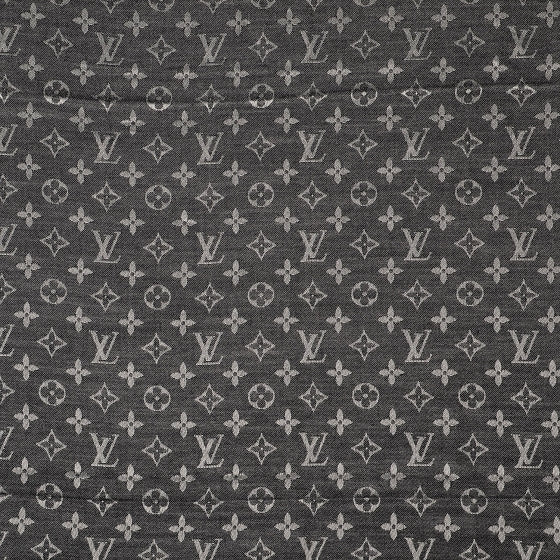 Louis Vuitton Wool Silk Monogram Denim Shawl Black 4 of 5