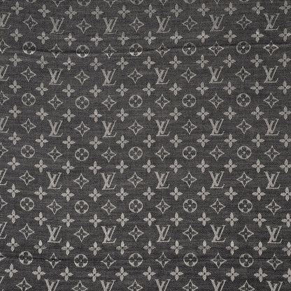 Louis Vuitton Wool Silk Monogram Denim Shawl Black 4 of 5
