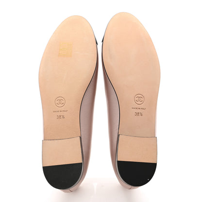 Chanel Lambskin Grosgrain Cap Toe CC Ballerina Flats 38.5 Pink Black 5 of 9