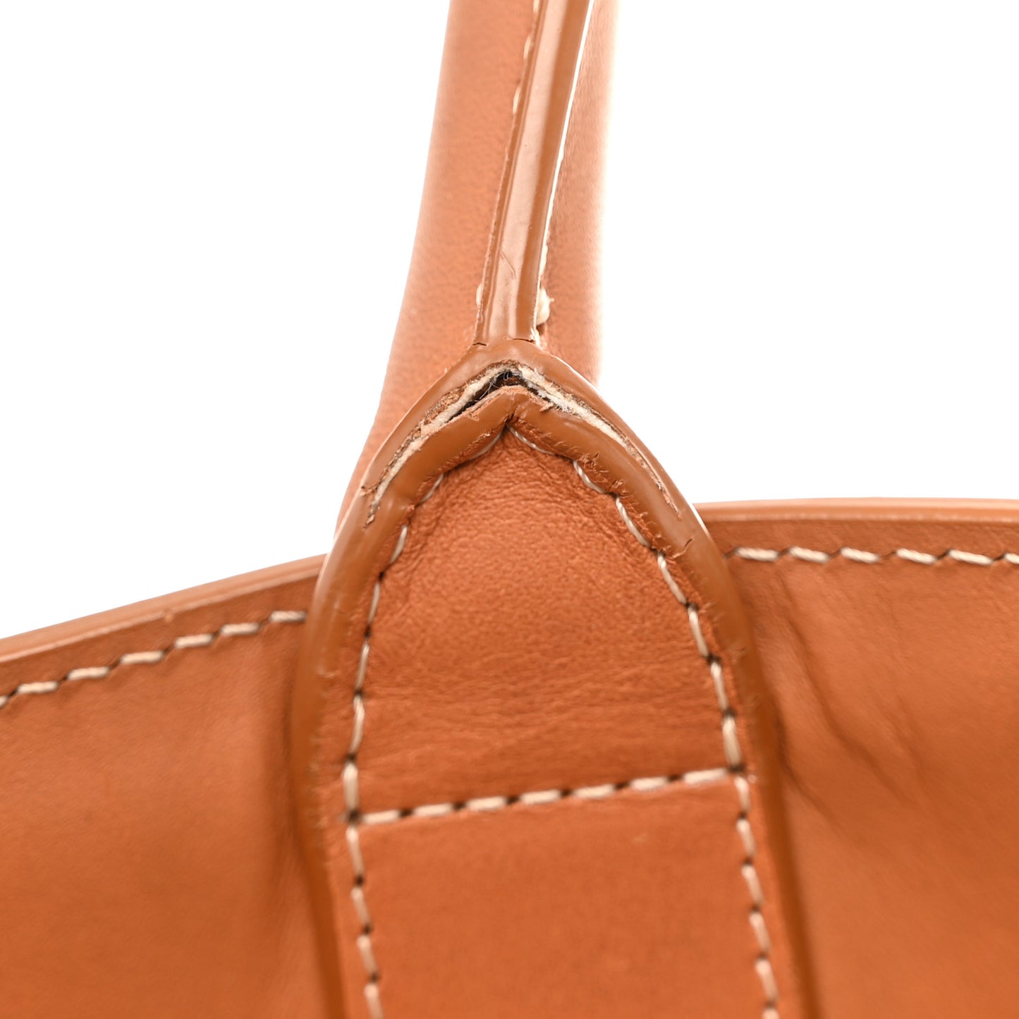 Canvas Calfskin Logo Print Vertical Cabas Natural Tan