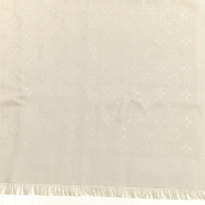 Louis Vuitton Silk Wool Monogram Shawl Beige 2 of 3