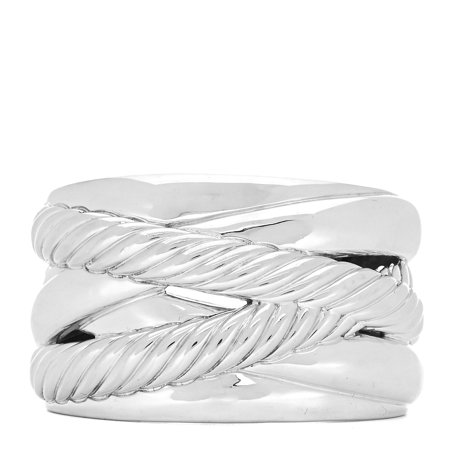 David Yurman Sterling Silver Crossover Cuff Bracelet 1 of 4
