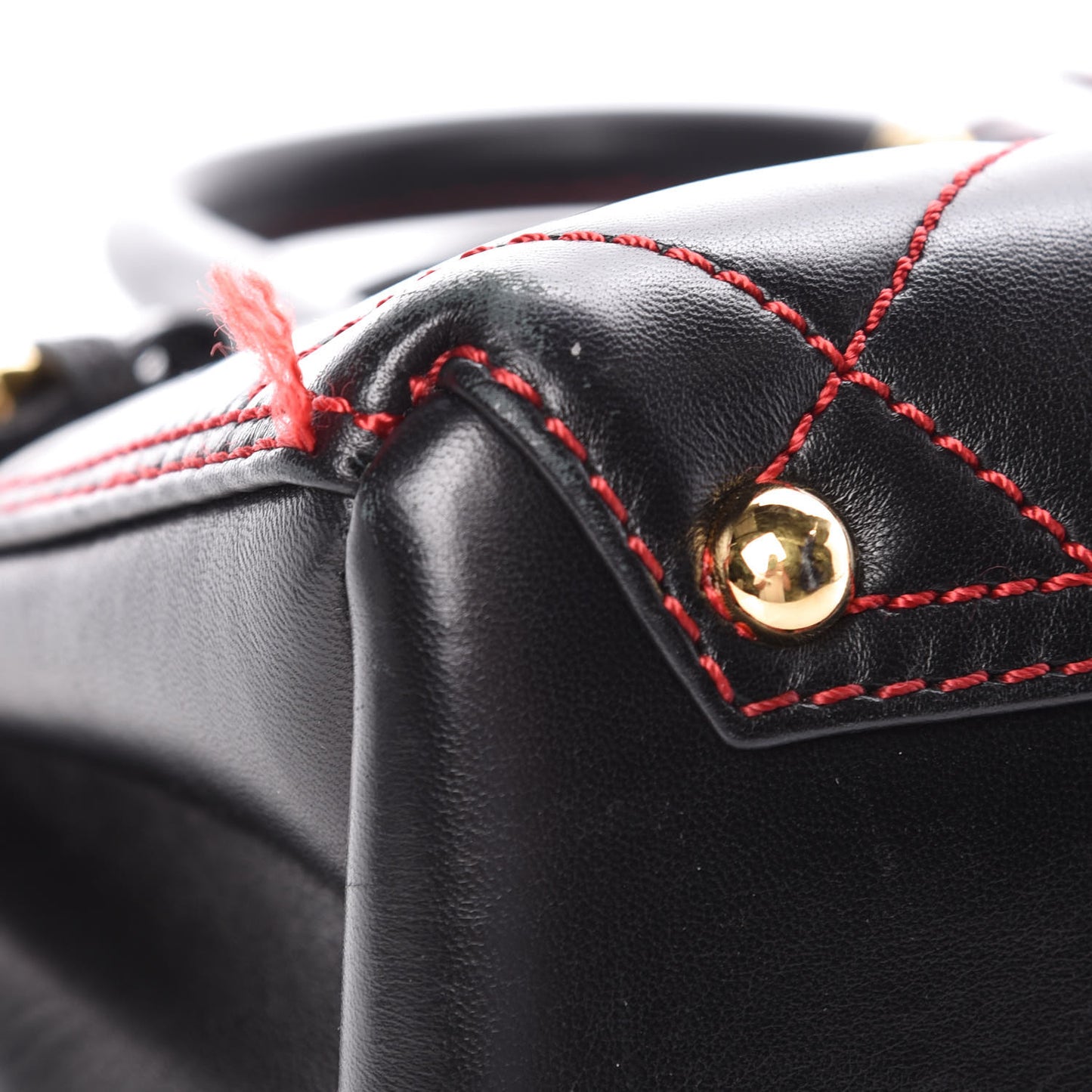Lambskin Quilted Baby Banner Tote Black