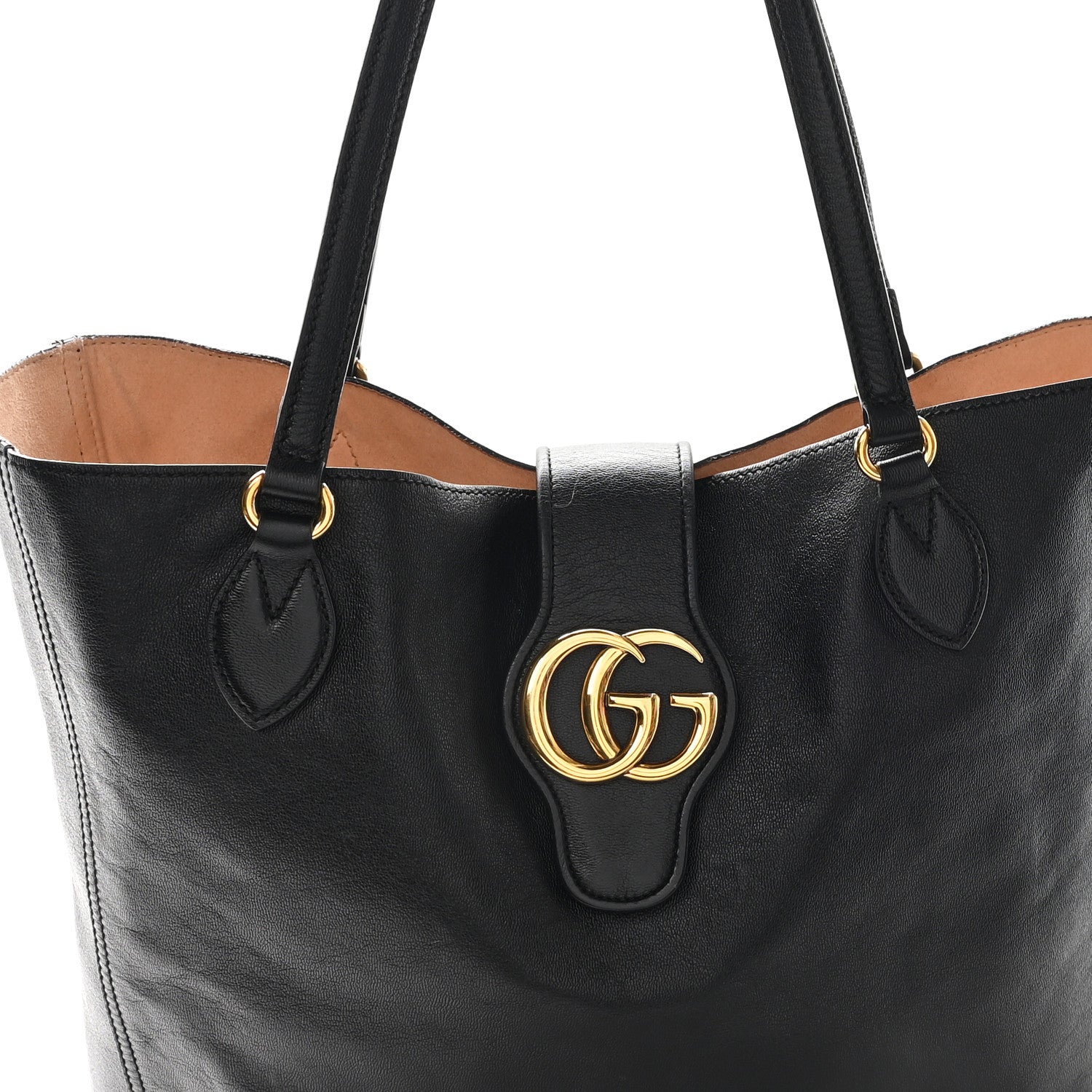 Gucci New Sakai Calfskin Lux Medium Dahlia Tote Black 8 of 12