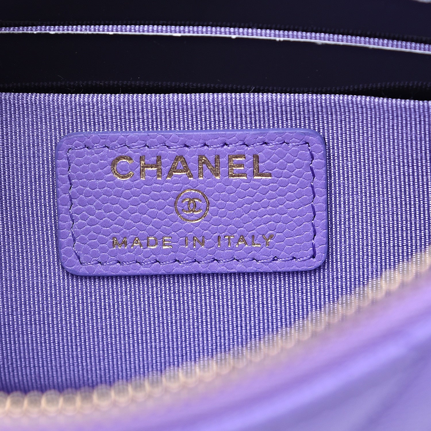 Chanel Caviar Quilted Small Zipped Pouch Purple 5 of 6
