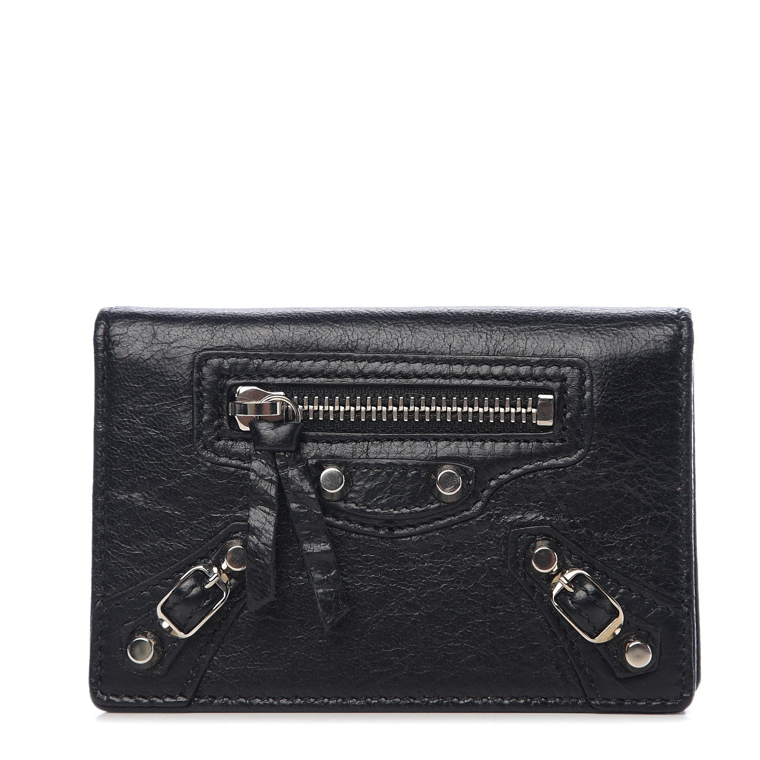 Balenciaga Agneau Classic Gold Hardware Card Case Black 1 of 7