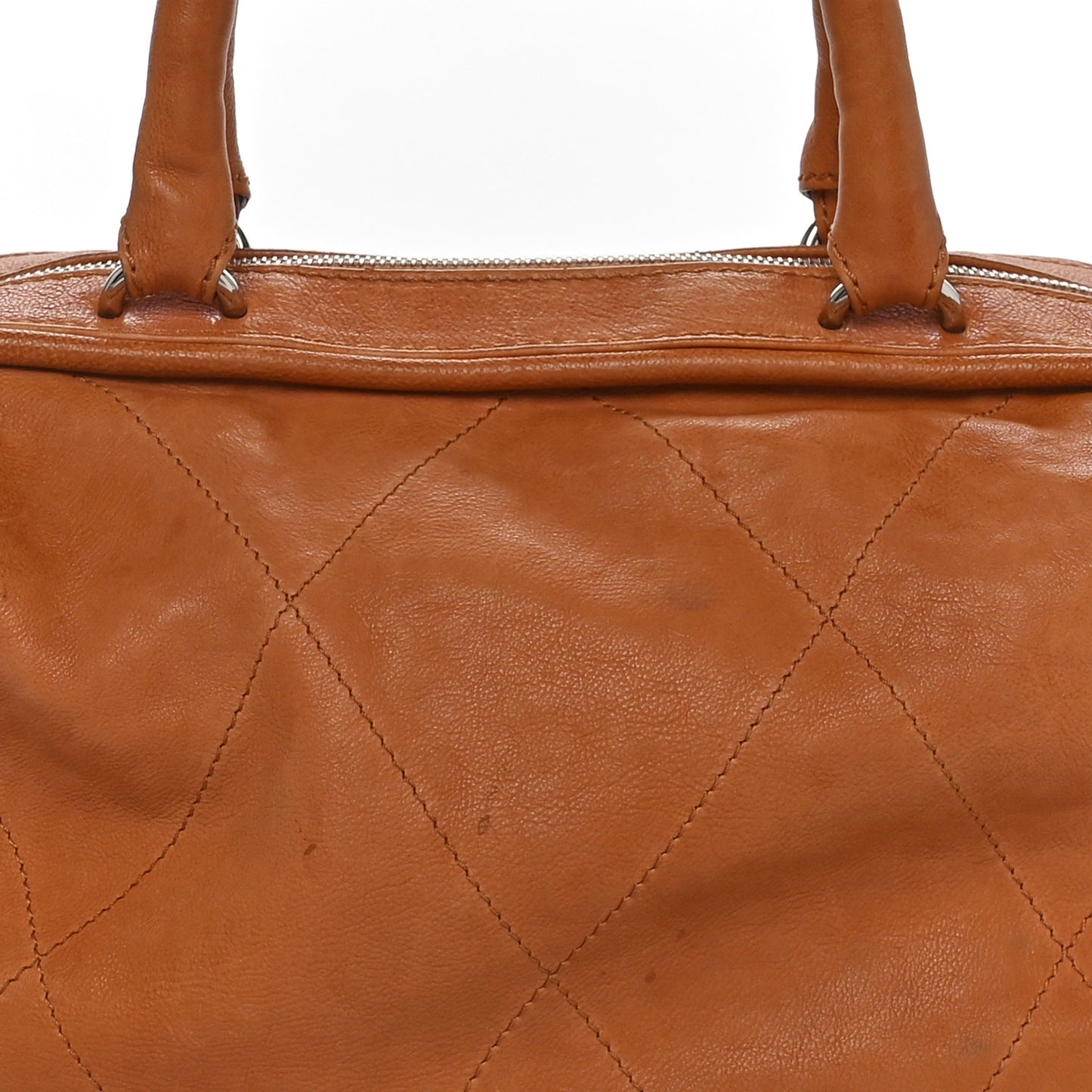 Calfskin Stitched Bowler Light Brown