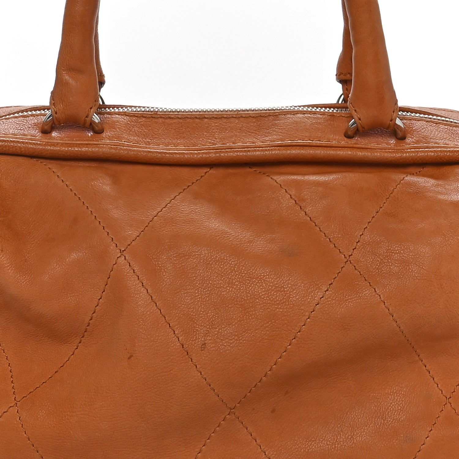 Chanel Calfskin Stitched Bowler Light Brown 8 of 11