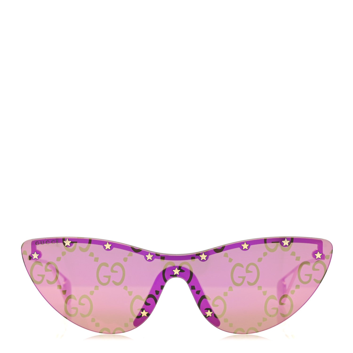 Gucci Metal Rimless Star Studded Monogram 90mm Cat Eye GG0666S