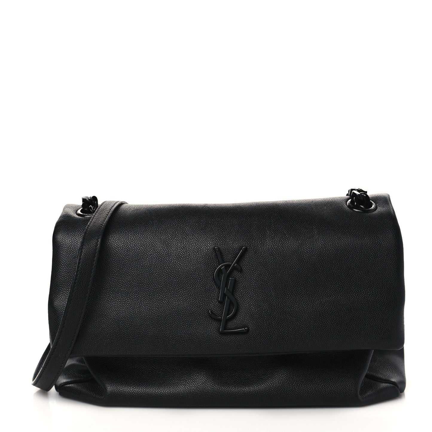 Grain De Poudre Medium West Hollywood Monogram Fold-Over Black