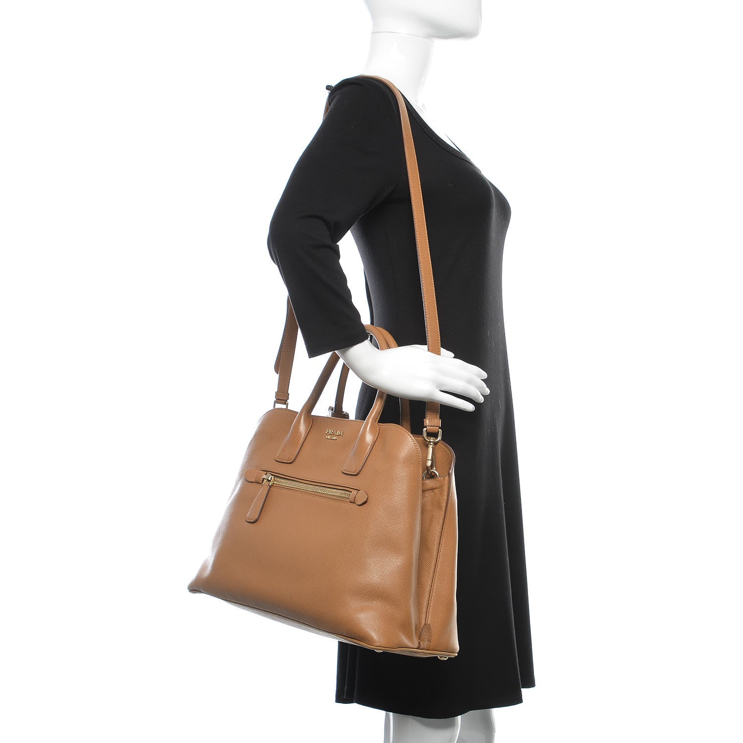 Prada Saffiano Cuir Open Promenade Tote Caramel 2 of 28