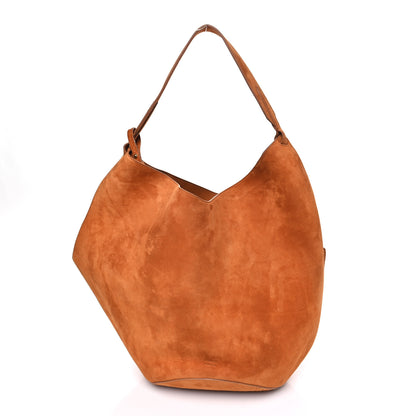 Khaite Suede Calfskin Medium Lotus Tote Caramel 1 of 10