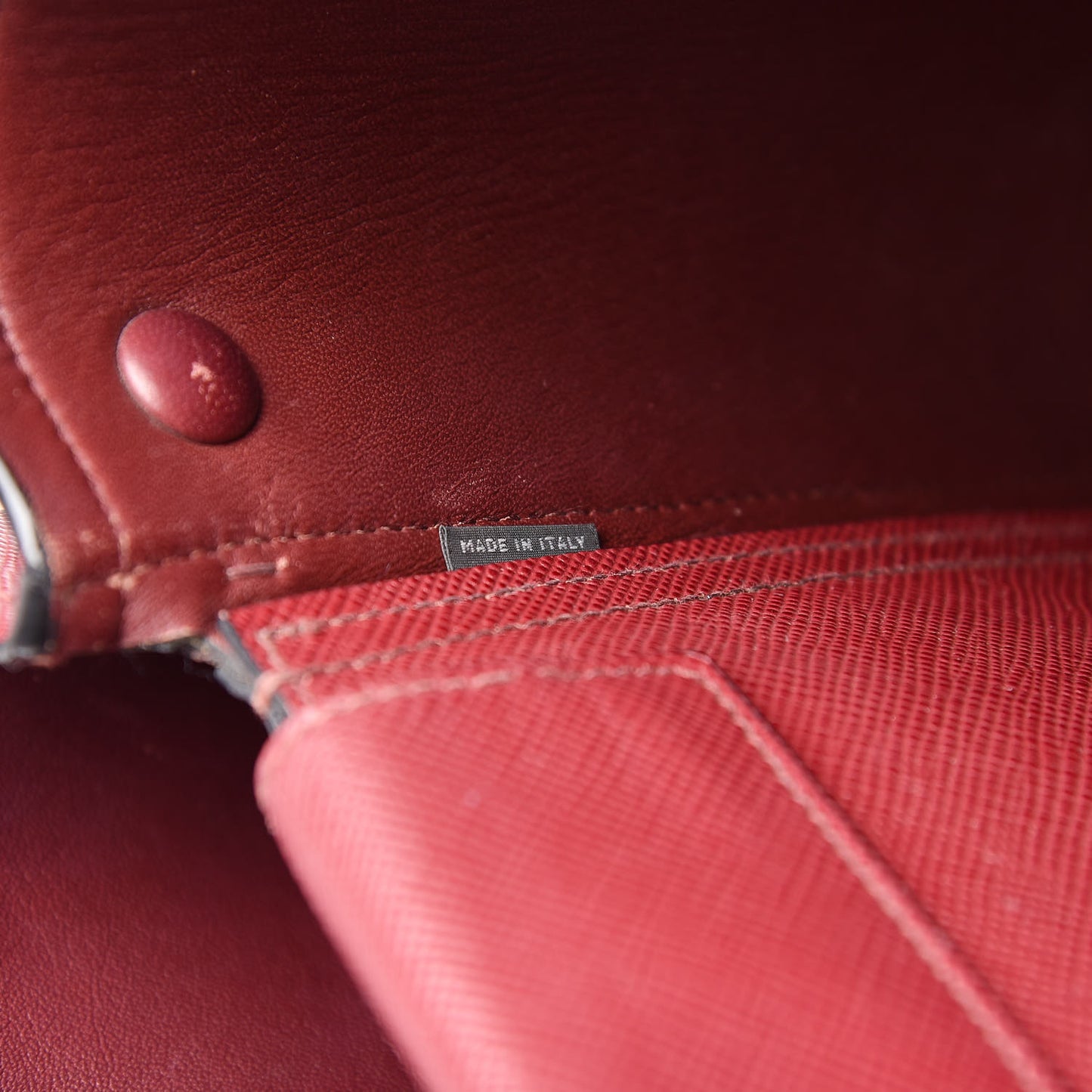Saffiano Cuir Large Double Bag Cherry