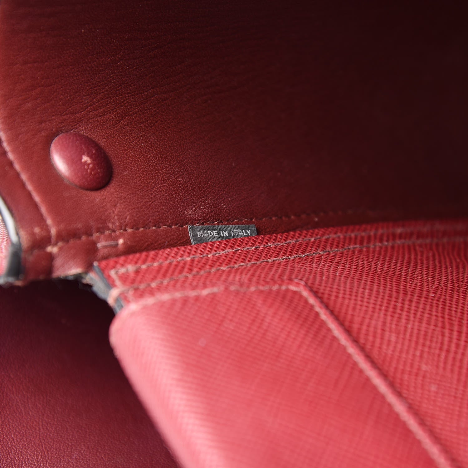 Prada Saffiano Cuir Large Double Bag Cherry 9 of 14