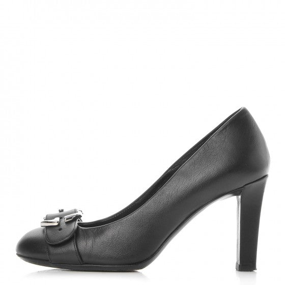Calfskin GG Buckle Pumps 36 Black