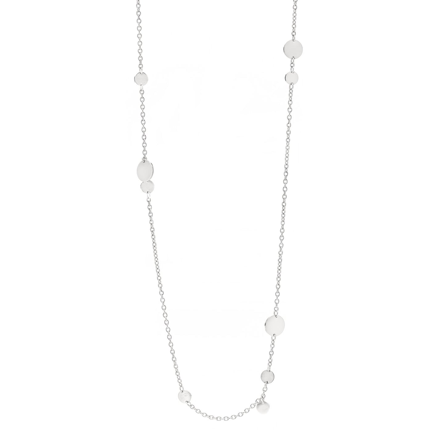 Sterling Silver 18K Rose Gold Confettis Long Necklace 120