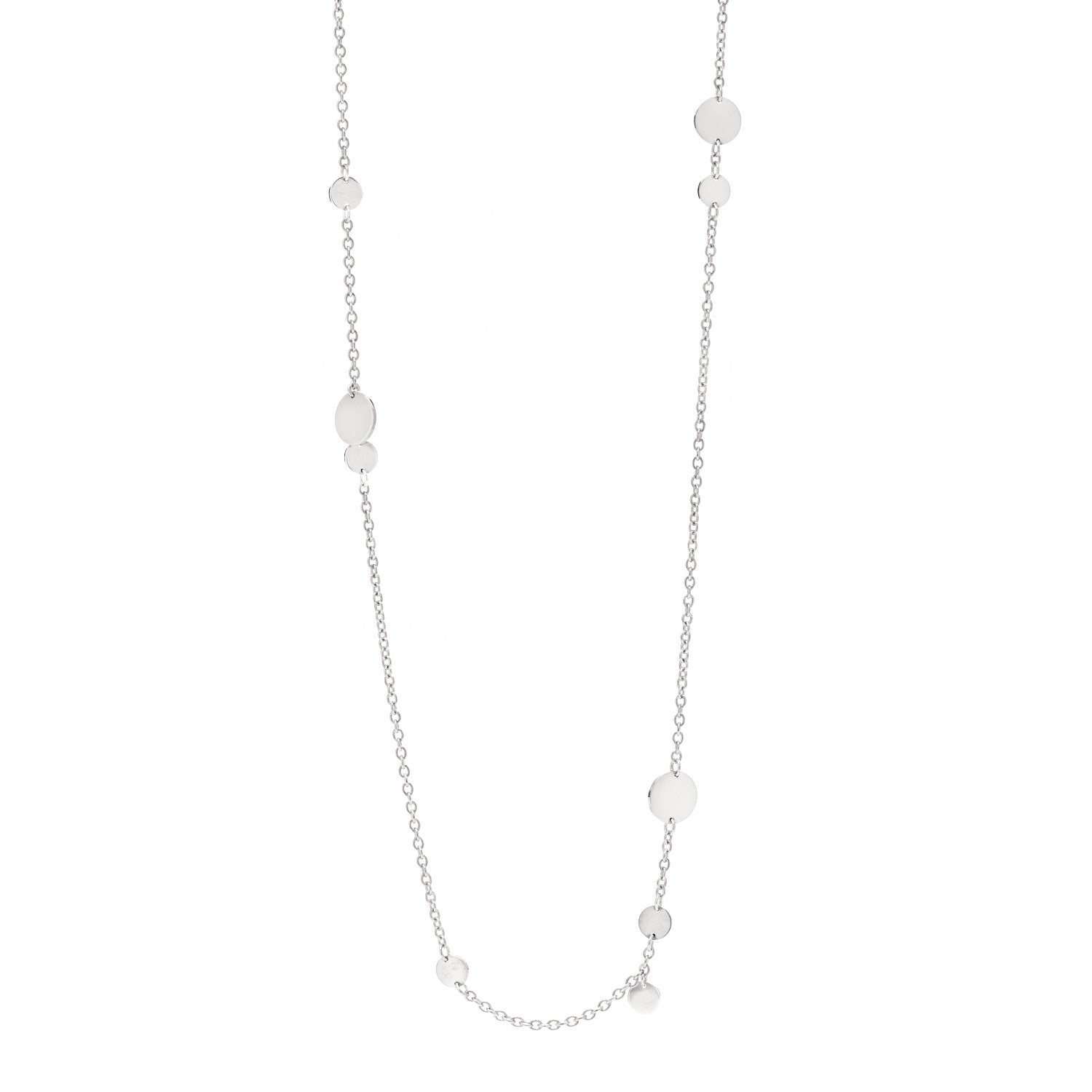 Hermes Sterling Silver 18K Rose Gold Confettis Long Necklace 120 1 of 4