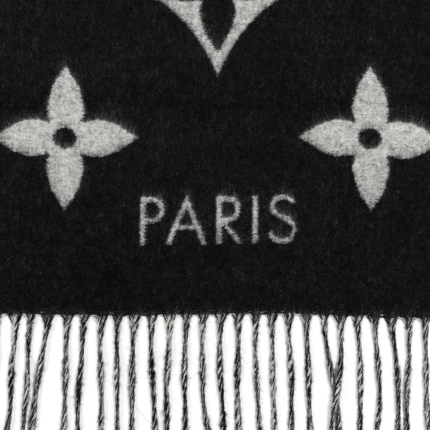 Cashmere Monogram Reykjavik Scarf Black