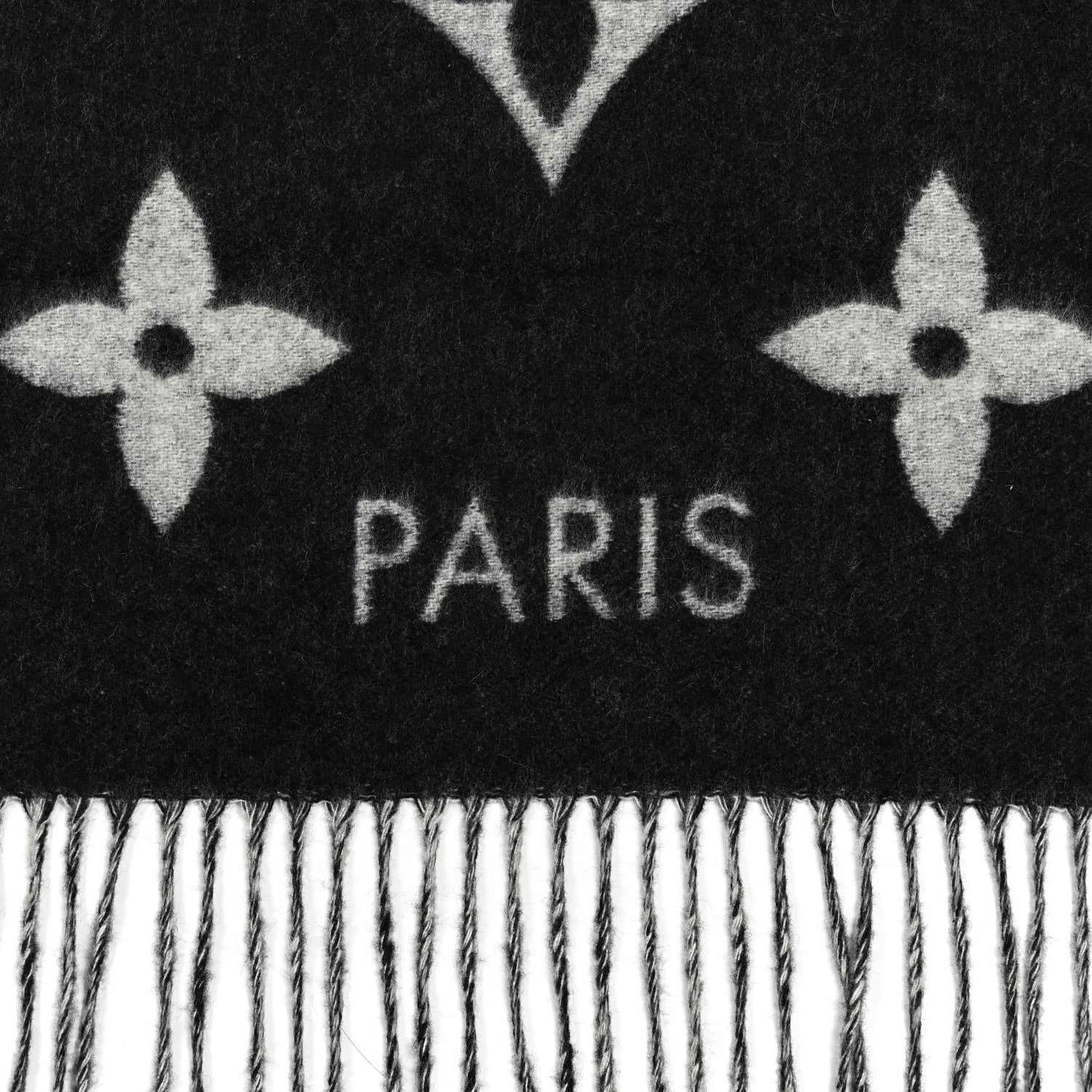 Louis Vuitton Cashmere Monogram Reykjavik Scarf Black 3 of 3