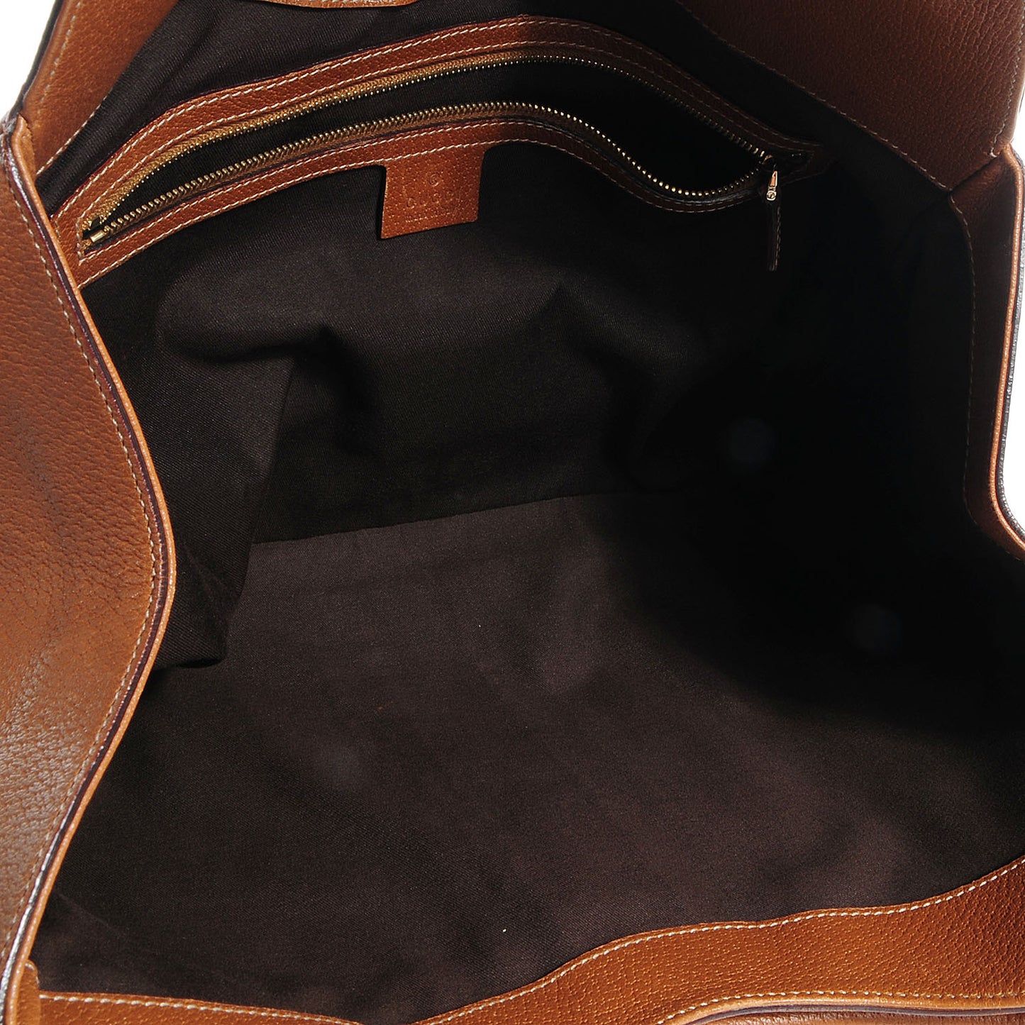 Leather Monogram Medium Bardot Brown