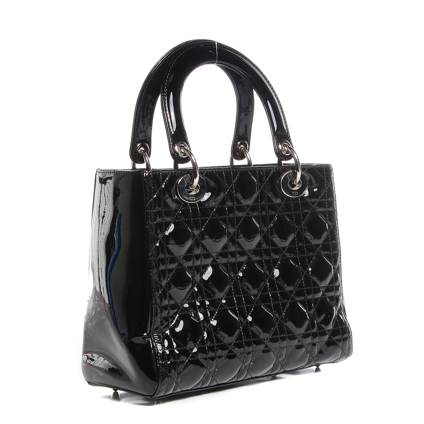 Patent Cannage Medium Lady Dior Black