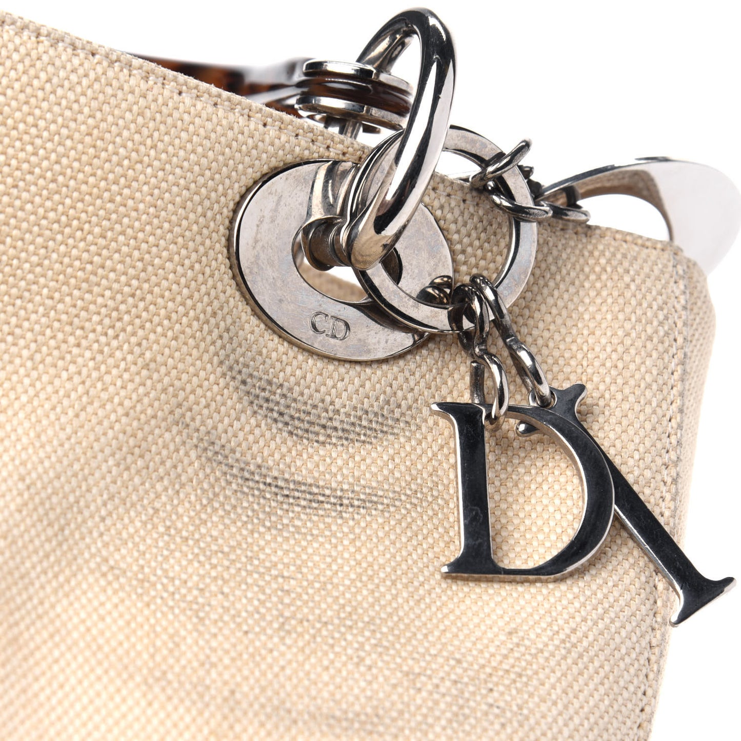 Canvas Tortoise Medium Lady Dior Ivory