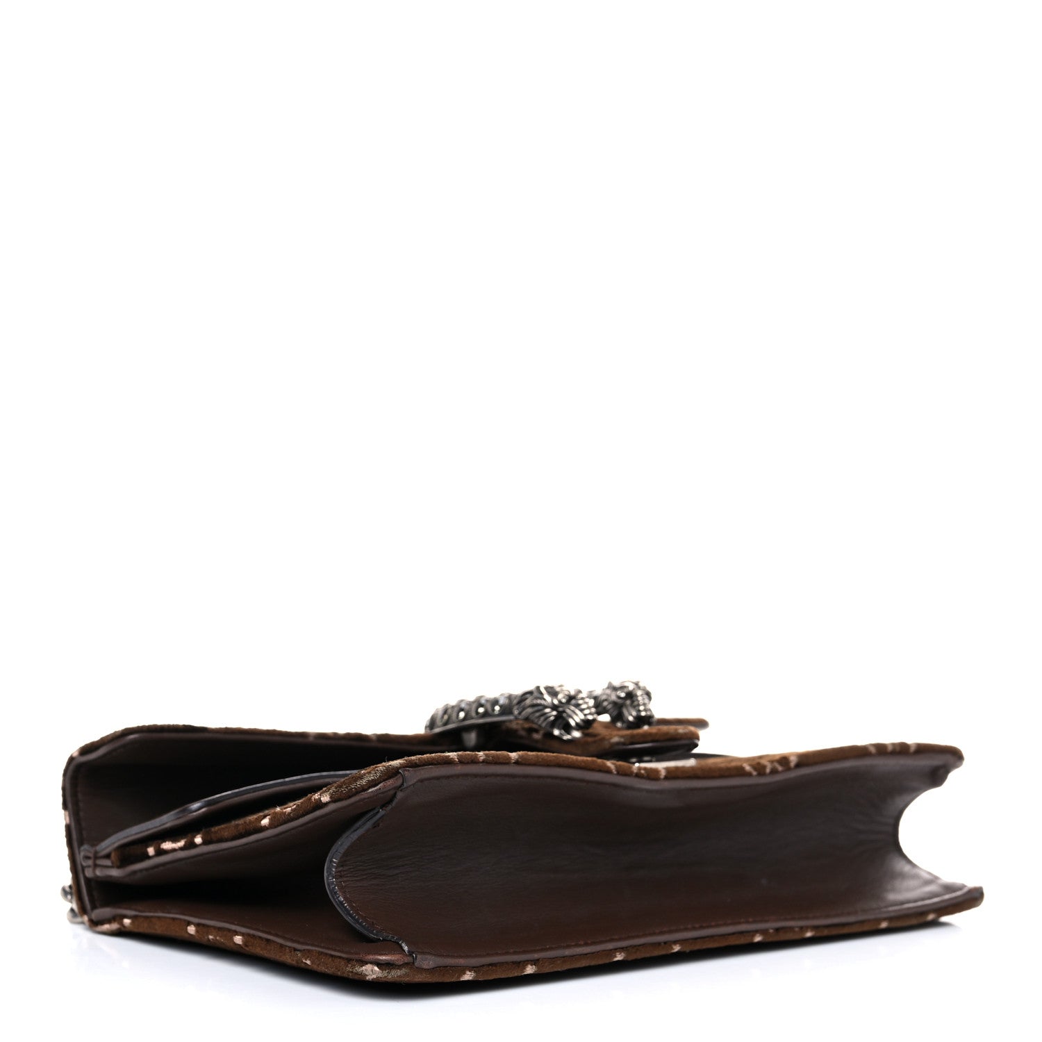 Gucci Velvet Moon Calfskin Crystal GG Monogram Small Dionysus Shoulder Bag Brown Vintage Cocoa Black Diamond 3 of 22