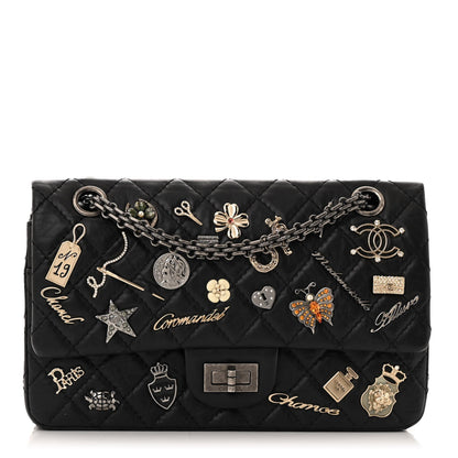 Chanel Aged Calfskin Lucky Charms 2.55 Reissue 225 Flap Black 1 of 11