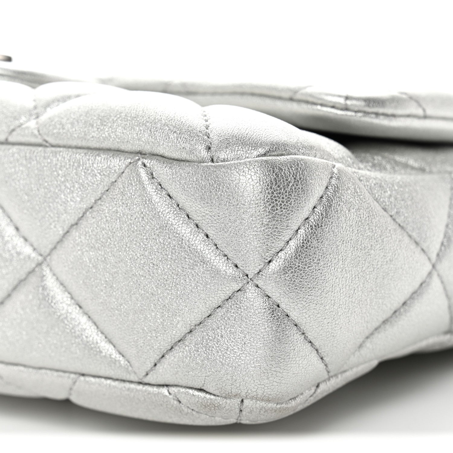 Chanel Metallic Lambskin Lacquered Quilted Small Flap Silver 10 of 10