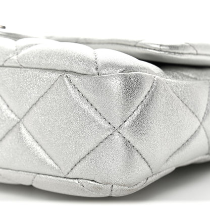 Chanel Metallic Lambskin Lacquered Quilted Small Flap Silver 10 of 10