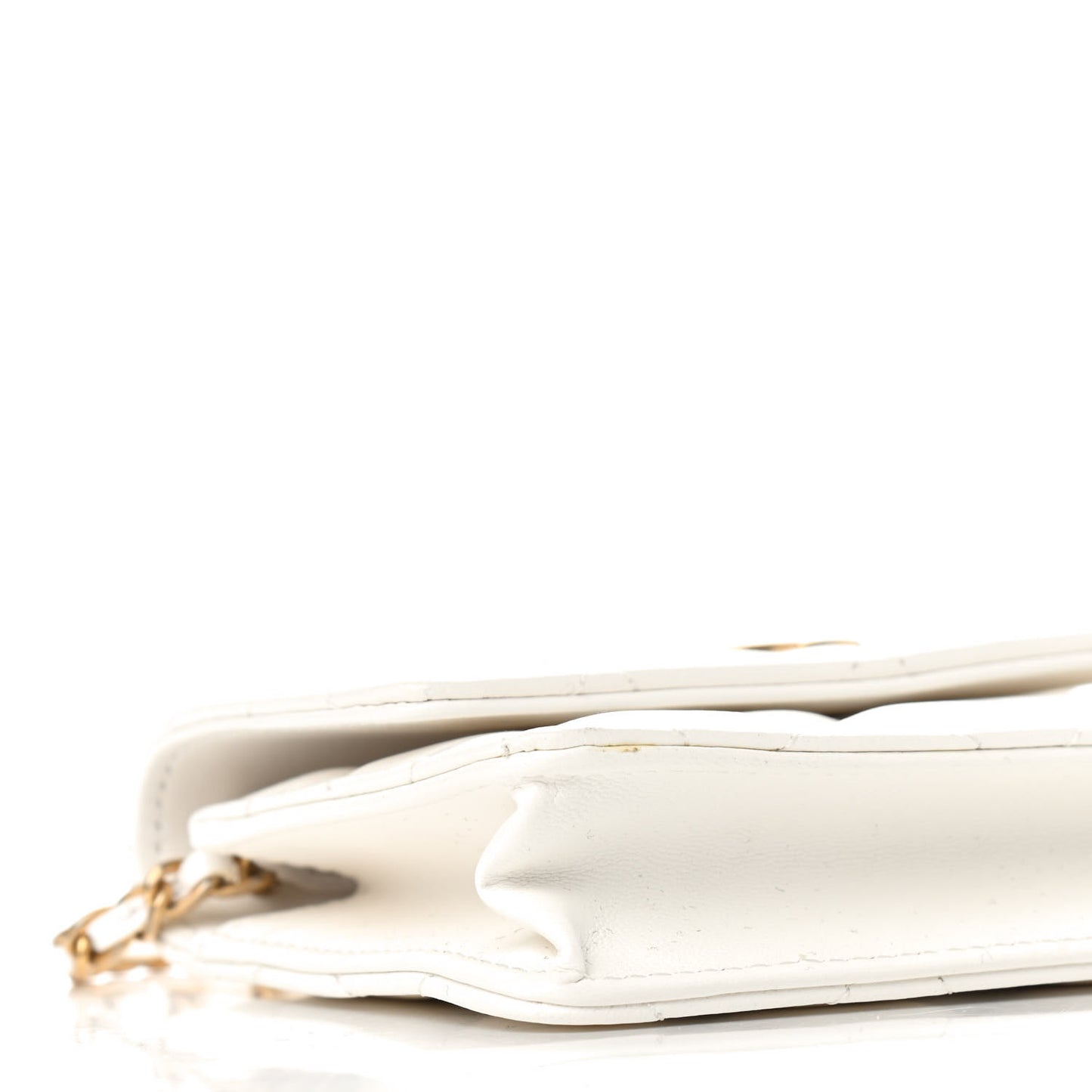 Lambskin Quilted Romance Clutch With Chain White
