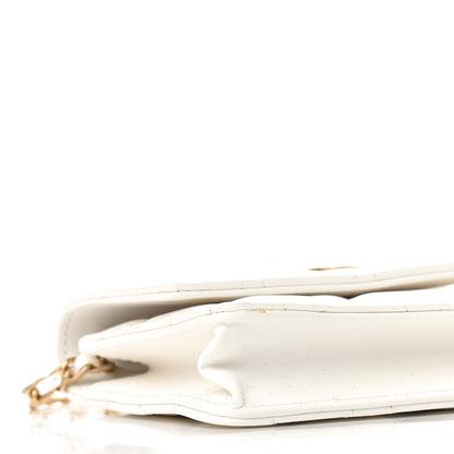 Chanel Lambskin Quilted Romance Clutch With Chain White 9 of 10