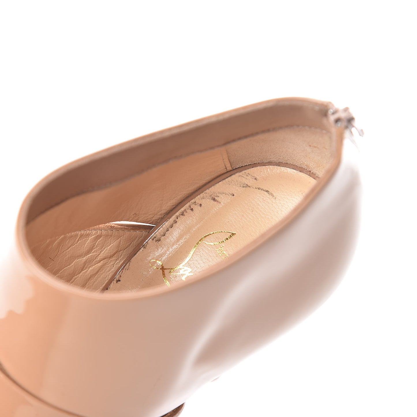 Patent Cachottiere 100 Peep Toe Booties 35.5 Soft Nude